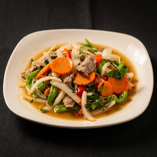 Pad Gra Prow (Thai Basil).